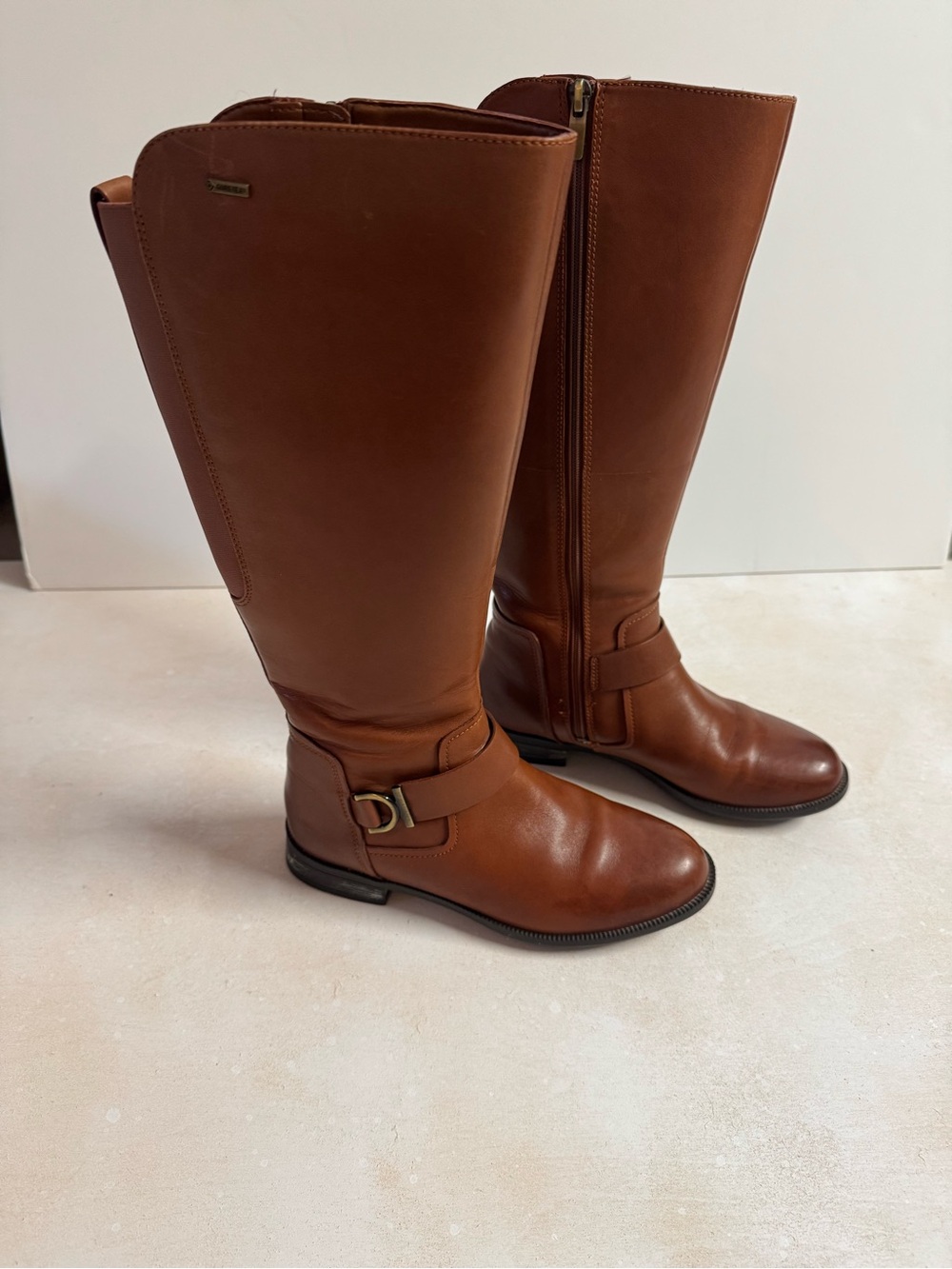 Clarks Tall Brown Leather Riding Boots
